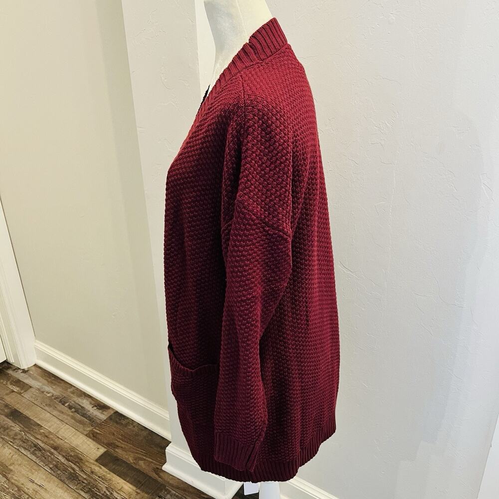 Gap Long Sleeve Open Front Cardigan Sweater Women’s Small Red Pockets (A0130) - Picture 3 of 7